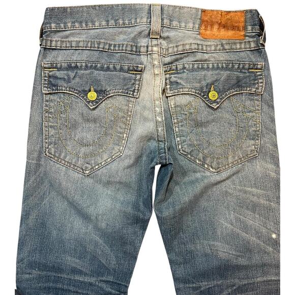 True Religion Y2K Distressed Flap Pocket Bootcut Jeans - Picture 4 of 7